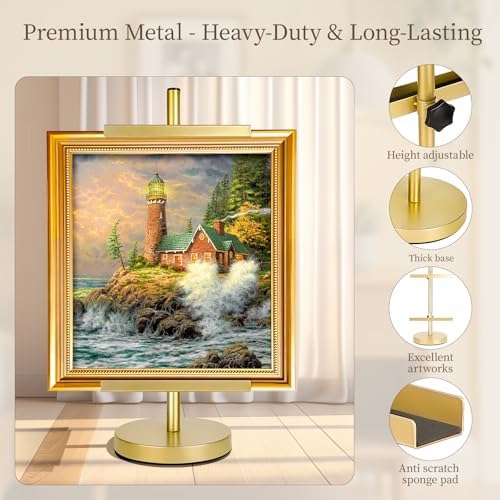 28''Adjustable Tabletop Easel Stand, Picture Easels for Display-Gold