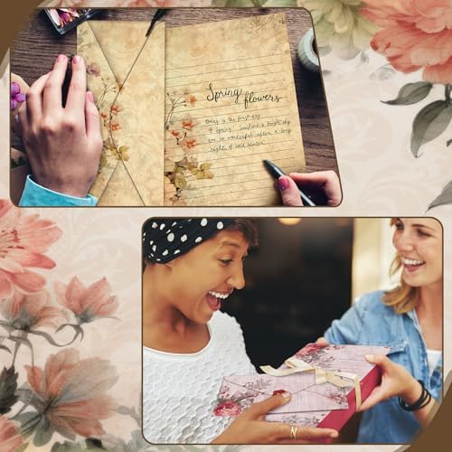 TaoBary 160 Pcs Vintage Floral Stationery Paper and Envelopes Set