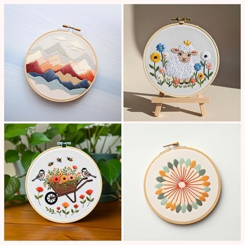 12 PCS Embroidery Fabric, Pre-Cut White Cotton Embroidery Cloth Fabric for Home Decoration & Sewing DIY Crafts (5.9 Inch x 5.9 Inch)