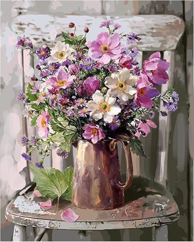 JATOK Paint by Numbers Kit for Adults, Bouquet, 16 x 20 in / 40 x 50 cm