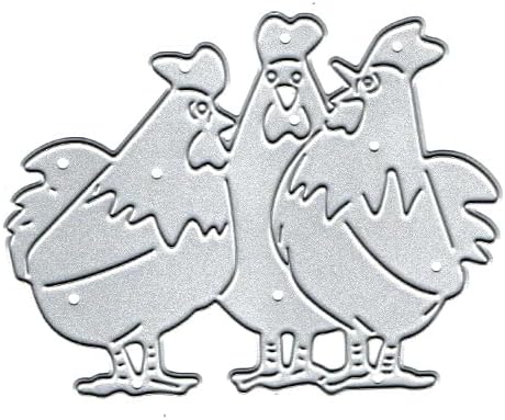 3pcs/Set Chickens Metal Die Cuts Cutting Dies Paper Cards Cutting Dies Cut Stencils for DIY Embossing Card Making Book Tags Decorative Paper Dies Scrapbooking