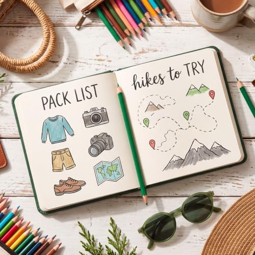 Sketch Book 5 x 5Inch, 80 Sheets Small Sketchbook, Christmas Green