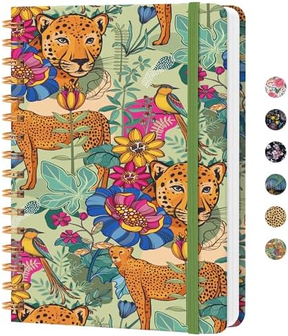 Lined Spiral Journal Notebook, A5 College Ruled Notebook for Note-Taking