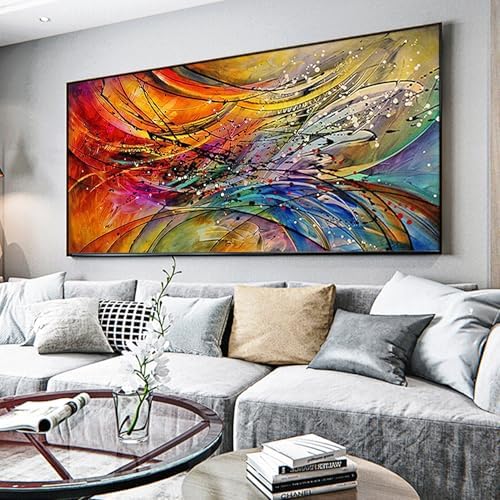 YALKIN Paint by Number for Adult Kits, DIY Abstract Oil Acrylic Painting Kits for Adults Beginners on Canvas for Home Wall Decor Gifts 40x90CM/15.8x35.4in (No Frame)