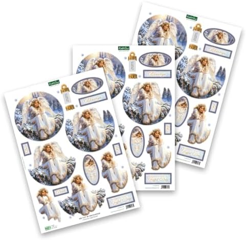Katy Sue Christmas Ball Ornaments Die Cut Decoupage Selection Pack.12 Pre-Cut Die Cut Sheets for Christmas Card Making Supplies, Card Toppers & Papercraft Ball Ornaments (Baubles)