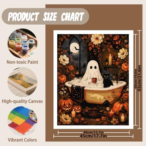 XTCIXAL Halloween Paint by Numbers Kit for Adults, 16X20 Inch