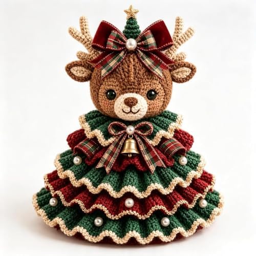 Crochet Animal Christmas Tree DIY Kit–Stitch a Little Christmas Magic，Deer