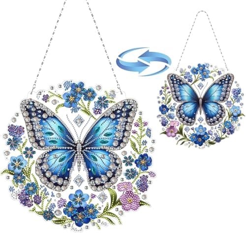 RYMILIE Hanging Diamond Art Kits for Adults Butterfly 8x8inch