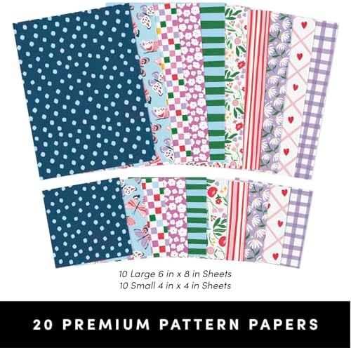 PAPERAGE Junk Journal & Scrapbook Kit, Hardcover Blank Journal Notebook, 20 Patterned Papers, 8 Sticker Sheets, 20 Die-Cut Shapes, 2 Washi Tapes & Tape Roller, Creative Journaling Supplies - Lavender
