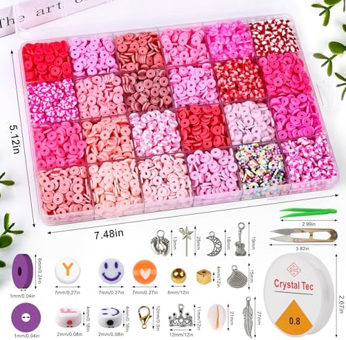 XSEINO 46000Pcs Clay Beads - 216Colors 10Boxes Clay Beads for Bracelets