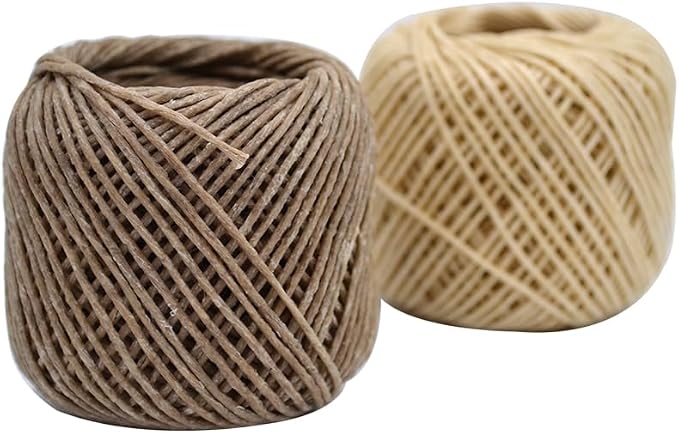 Beeswax Hemp Wick, 200 ft Spool, 100% Organic Hemp Wick Well Coated with Beeswax, Thick Gauge(1.0mm) Mother' Day+Easter Making Candle Making Decor or Gifts