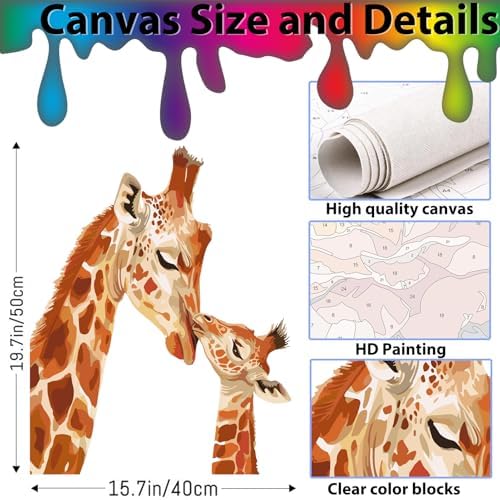 Arpilul Giraffe Paint by Number for Adults-Paint by Numbers for Adults Beginner, Adult Paint by Number Kits on Canvas for Home Wall Art Decoration and Gifts 16x20Inch(Z-YH22)