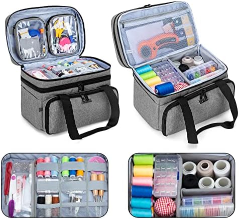 BAFASO Double Layer Sewing Accessories Organizer, Gray