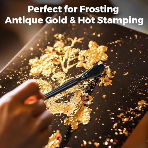 5-Piece Gold Leaf Brush Set for Charcoal Blending