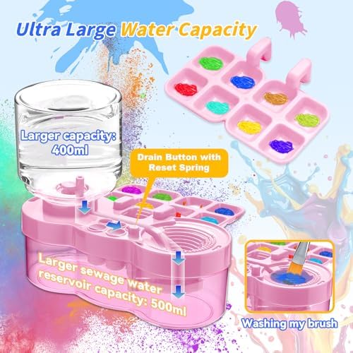 Upgraded Paint Brush Cleaner Tool,Brush Rinser Cup Painting Running Water Circulation Art Supplies for Acrylic,Watercolor and Water Based Creative Gift for Adult Artist Beginner and Painter