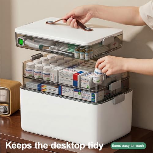 Spreezy 4-Tier Medicine Cabinet Organizer for First Aid, Craft, Art, Sewing