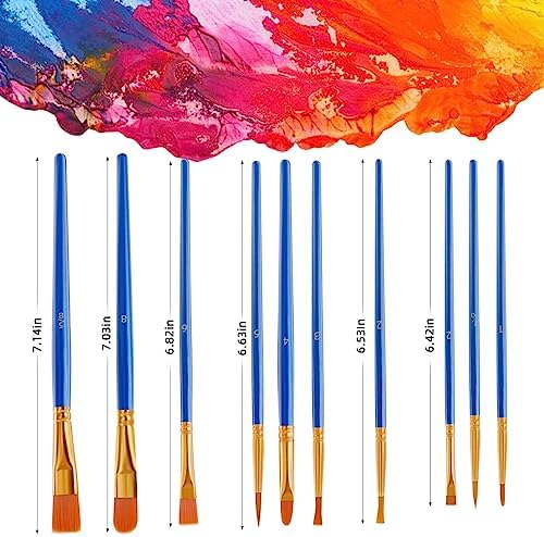 20 Pcs Paint Brushes Painting Brush for Acrylic Oil Watercolor Flat and Round Paint Brush Set for Washable Paint Artist Paint Small Brushes Bulk Toddler Paint Brushes Hog Bristle Art Brushes Pack