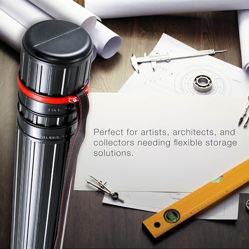 U.S. Art Supply Poster Tube - Telescoping Adjustable, 4" Diameter
