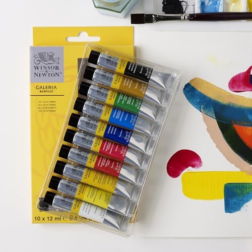 Winsor & Newton Galeria Acrylic Paint, 10 x 12ml (0.4--oz) Tube Paint Set