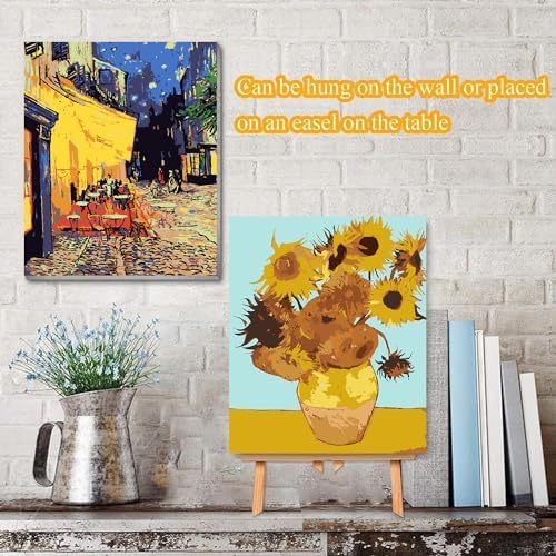 VIGEGU 4 Pack Paint by Numbers Kit for Adults Beginner with Frame