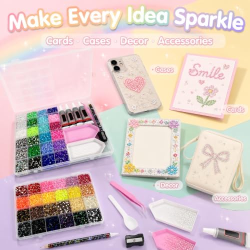 Resin Jelly Rhinestones for Bedazzling Kit 48 Colors 3mm Flatback Gems