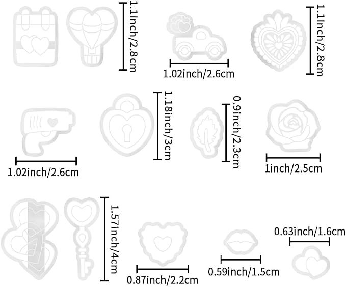 Heart Theme Polymer Clay Cutters Set – Molds and Clay Cutters for Polymer Clay, Decorative Clay Earring, Clay Tools