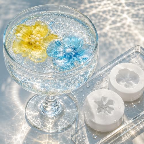 2 Pack 3D Flower Silicone Candle Molds Camellia Poppy for Soap Resin Crafts