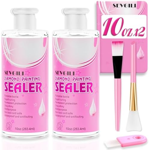 Diamond Painting Sealer 284ML with Brush 2 Packs, Diamond Art Sealer Kits