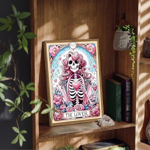 GOUOYANA Paint By Numbers Kit for Adults-Skull THE Lover Funny Canvas | Adult Paint by Number Kits on Canvas for Painting DIY Skull THE LOVER Painting Art by Numbers for Home Wall Art Gift12X16in