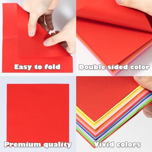 Umikk 1500 Sheets Origami Paper 6x6 Inch , 20 Colors Origami Paper Bulk | Colorful Origami Kit for Kids Ages 8-12, Double Sided Same Color Square Paper for DIY Arts & Crafts School Projects