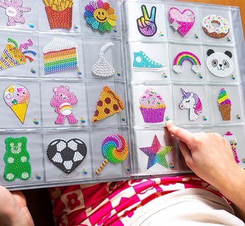 StickerBeans® Rhinestone Stickers - Foodie Sticker Pack, 2” x 2” Each, Unique Sparkly Cut-to-Shape for Collecting, Trading, Decorating Laptops, Phone Cases, Scrapbooks - for Kids, Teens, & Adults