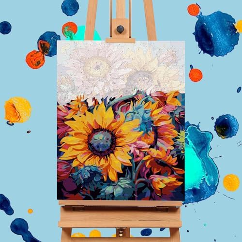 Paint by Numbers Kit for Adults, Sunflower DIY Acrylic Canvas Painting Set