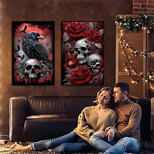 4 Pack Gothic Diamond Art Kits for Adults,Diamond Painting Kit for Beginner