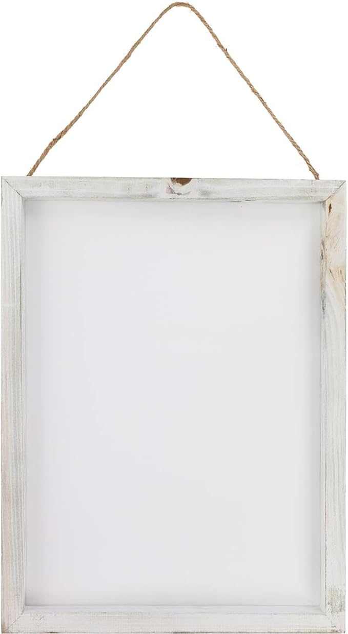 Hampton Art Framed Wood Sign 12"x16" White – Wood Panel Canvas for Crafts, DIY Painting, Wooden Board for Home Décor, Art Projects, Signs & Personalized Designs
