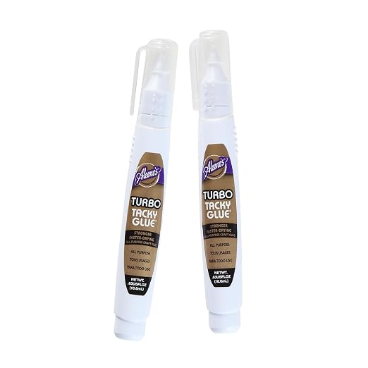 Aleene's Turbo Tacky Glue Pen for Crafts, Precision Tip Application, Stong Bond Adhesive, Dries Clear, .63 fl oz 2-Pack