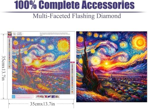 Lophomie Diamond Art Kits for Adults, 5D Starry Night Diamond Painting Kits