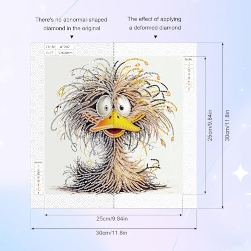 AiYuanzsh 5D Special Shape Diamond Art Kits for Beginners, Diamond Art Painting Kits for Adults, Crystal Rhinestones Diamond Art Painting for Home Wall Decoration Gift 12×12 inch, Duck