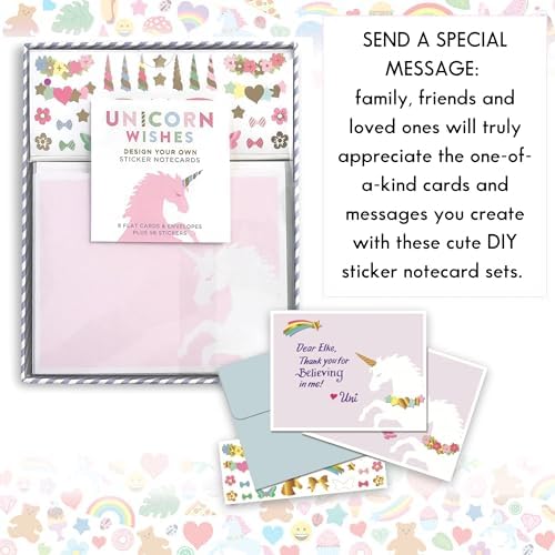 Mrs. Grossman's Design Your Own Sticker Notecards, Unicorn Wishes