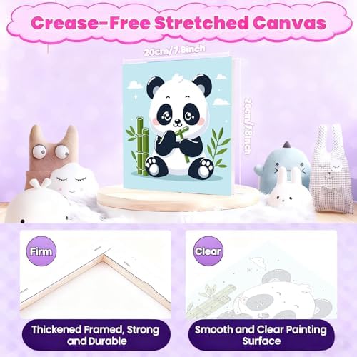 Gemozaic Panda Paint by Numbers Kit for Kids Ages 4-12 with Frame & Easel