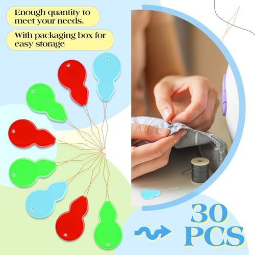 FTEVEN Needle Threaders, 30Pcs Needle Threaders for Hand Sewing