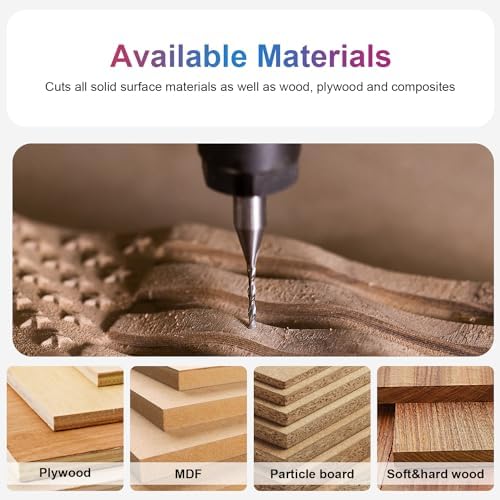 SpeTool 1/16 Inch Cutting Diameter Upcut Spiral Router Bit with 1/4 Inch Shank 1/4 Inch Cutting Length 2 Inch OVL, Solid Carbide Plunge Router Bits CNC Mill for Woodworking