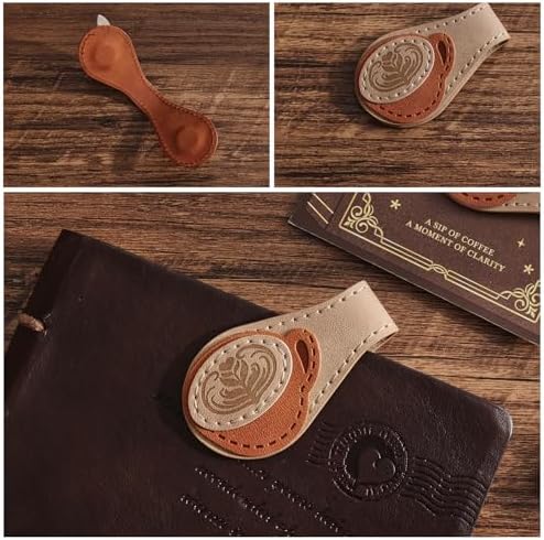 2PCS Vintage Magnetic Leather Bookmark, Leather Magnetic Bookmarks for Women, Magnetic PU Bookmarks Clip Book Accessories