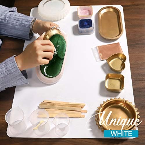 LEOBRO Silicone Mat, 23.4” x 15.6” White Silicone Mats for Crafts, Resin Molds, Play Dough Mat, for Resin, Clay, Paint, Arts and Crafts, 1 MM Thick
