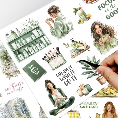 Prstincol 345pcs People Stickers Book,Planner Stickers for Junk Journal Kit,40 Sheet Scrapbook Supplies with Junk Journal Supplies and Washi Tape Sticker for Planners, Bullet Journal, Mixed Media Art