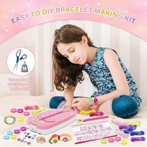 Friendship Bracelet Making Kit for Girls Ages 6-12, DIY Jewelry Craft Toy