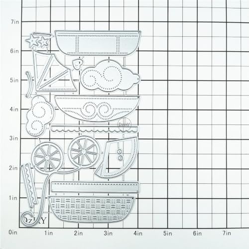 Patchwork Stroller Clouds Metal Cutting Dies for Card Making
