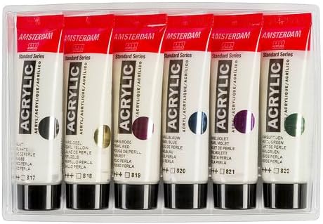 Amsterdam Standard Series Acrylic Paint Set, Pearl, 0.6 fl oz, 6 Count