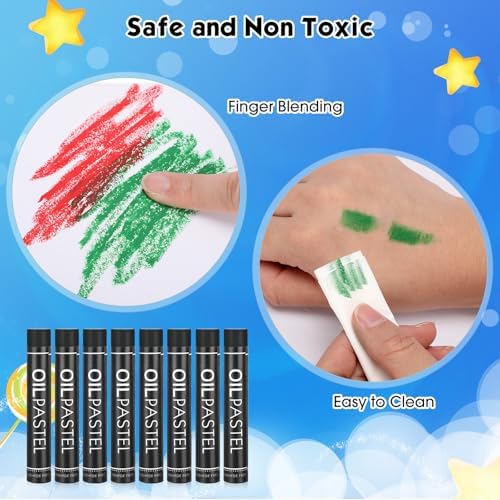 Nezyo 72 Pieces Black Soft Oil Pastels Bulk Artists Oil Crayons