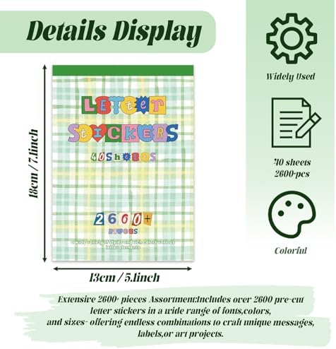 2600Pcs Magazine Letter Stickers Book for Scrapbook Album, Vintage Ransom Alphabet Stickers for Journaling, Scrapbook Supplies and Book Decor with 40 Sheets Pre-Cut Viny