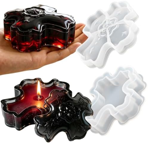 Resin Cross Mold, Halloween Cross Box Mold with Lid